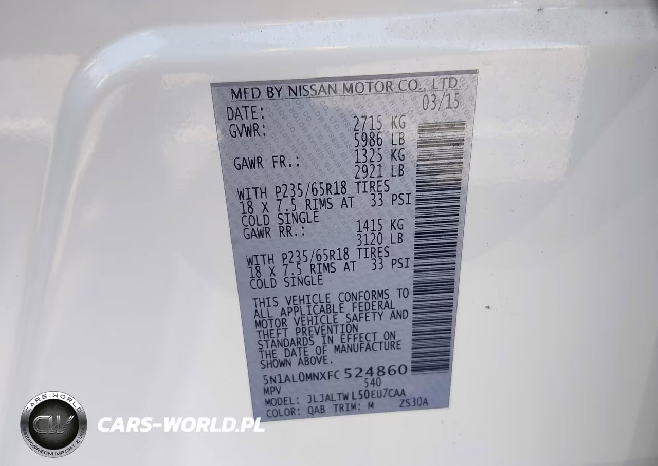 2015 Infiniti Qx60 VIN:5N1AL0MNXFC524860 - 9