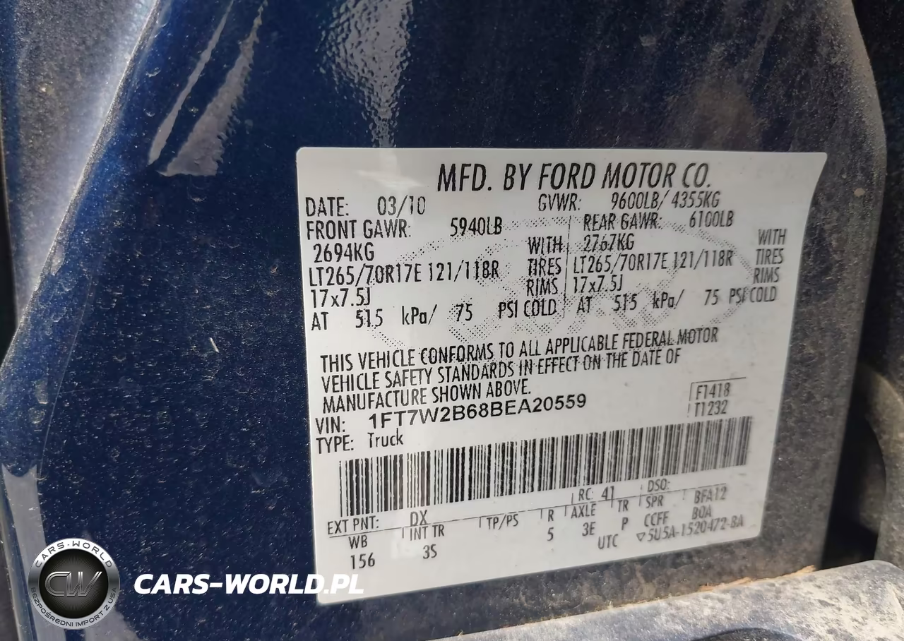 2011 Ford F-250 Xlt VIN:1FT7W2B68BEA20559 - 9