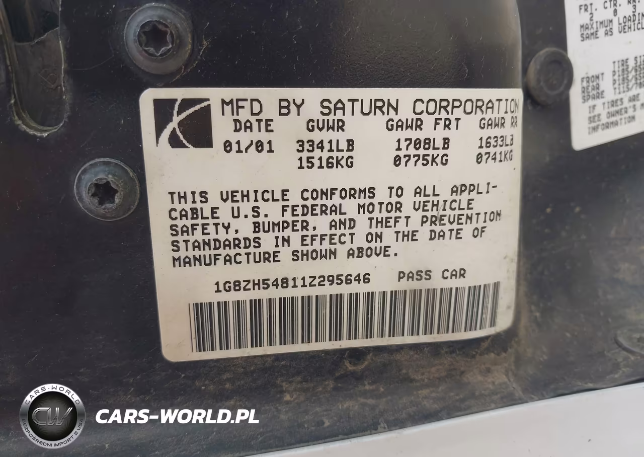 2001 Saturn Sl1 VIN:1G8ZH54811Z295646 - 9