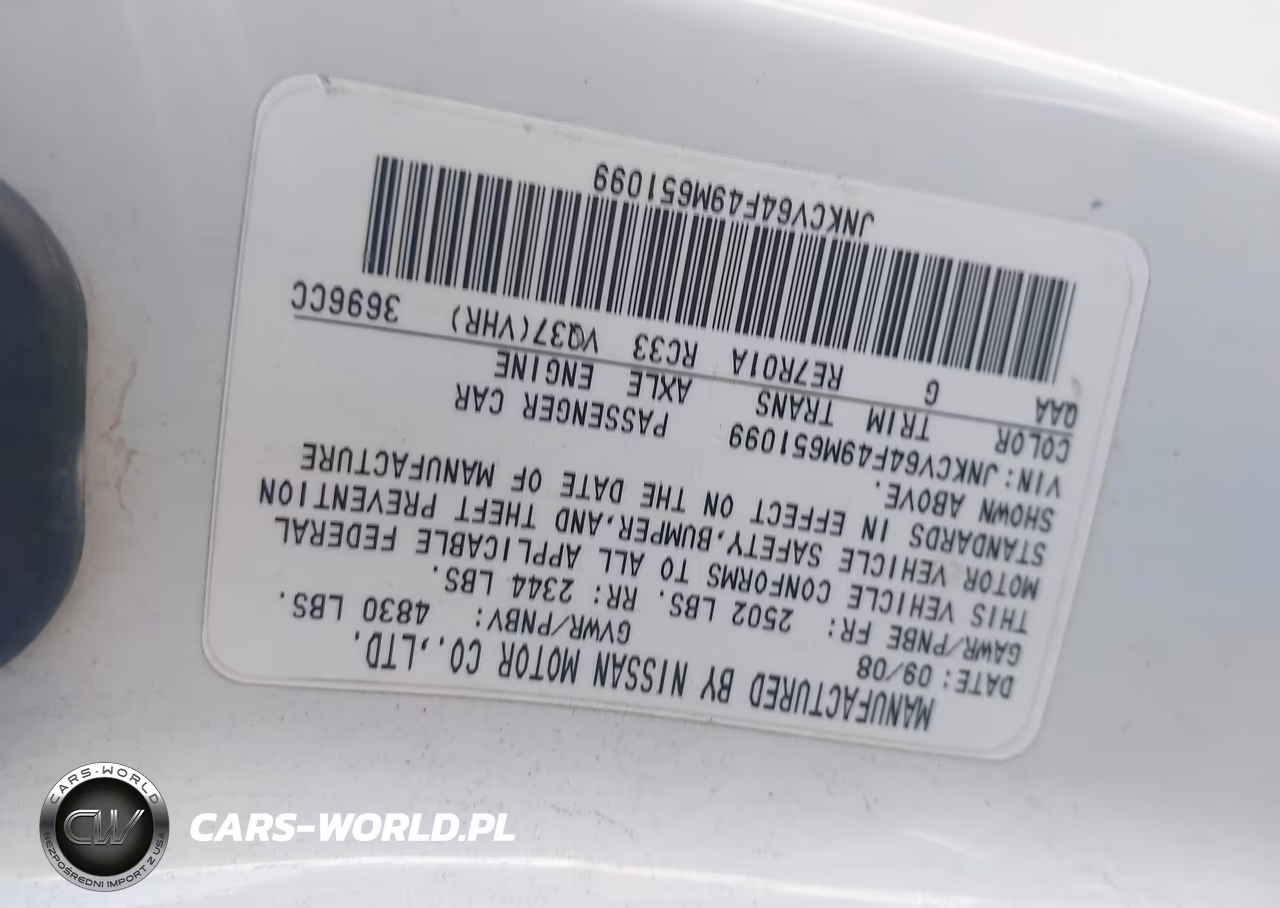 2009 Infiniti G37X VIN:JNKCV64F49M651099 - 9