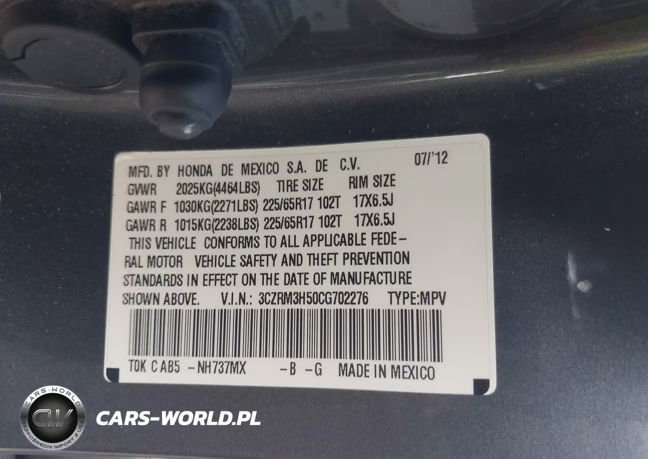 2012 Honda Cr-V Ex VIN:3CZRM3H50CG702276 - 9