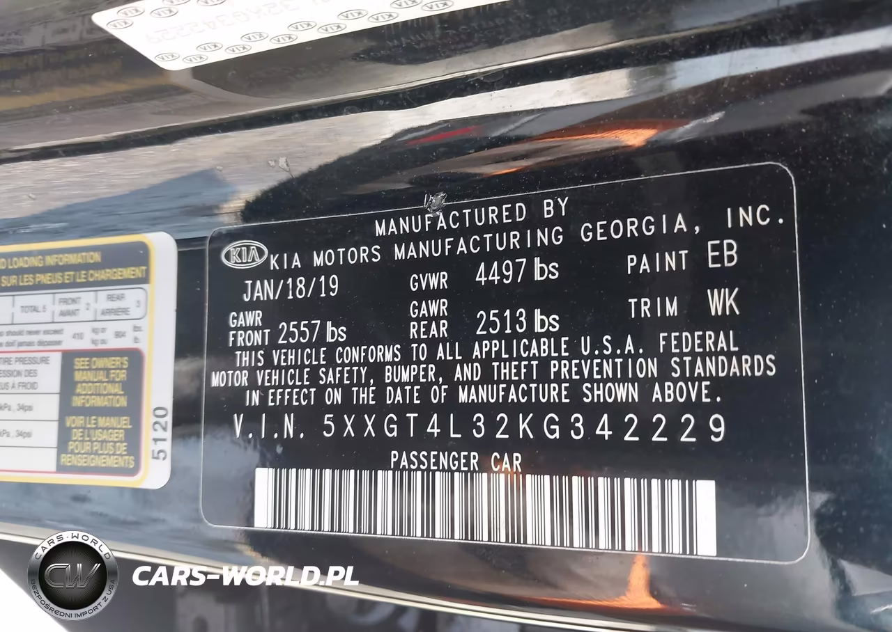 2019 Kia Optima Lx VIN:5XXGT4L32KG342229 - 9