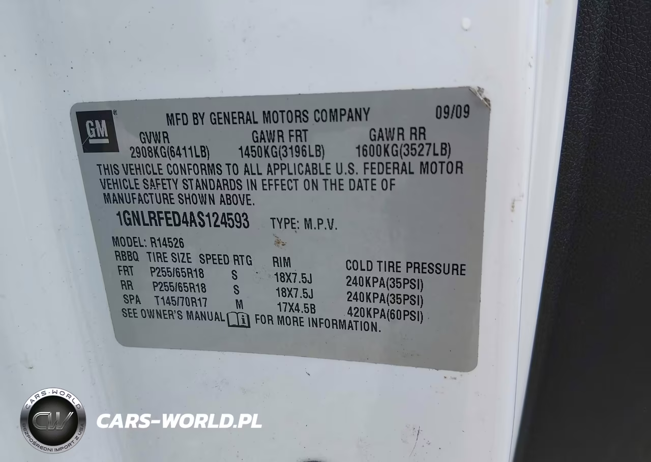 2010 Chevrolet Traverse Lt VIN:1GNLRFED4AS124593 - 9