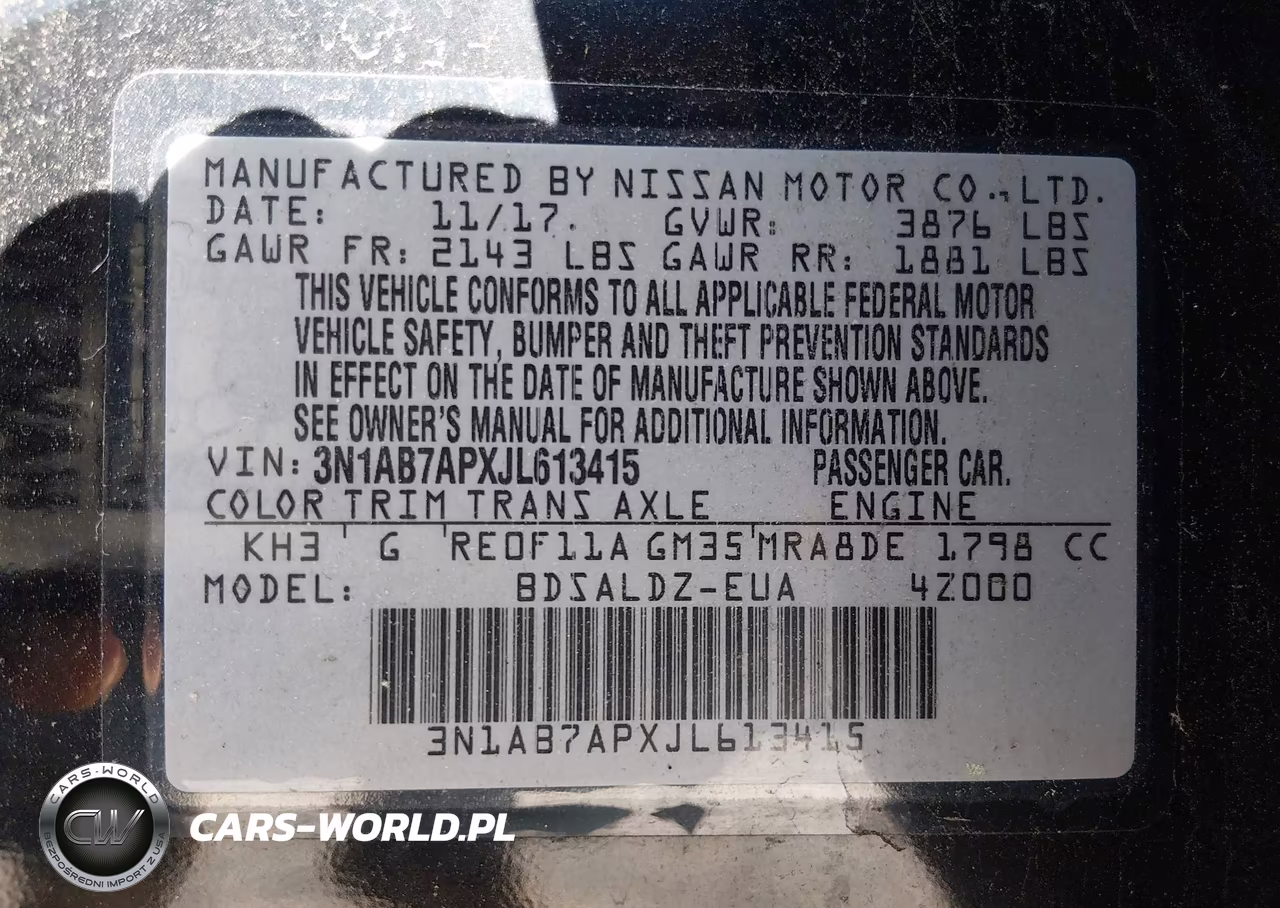 2018 Nissan Sentra Sv VIN:3N1AB7APXJL613415 - 9