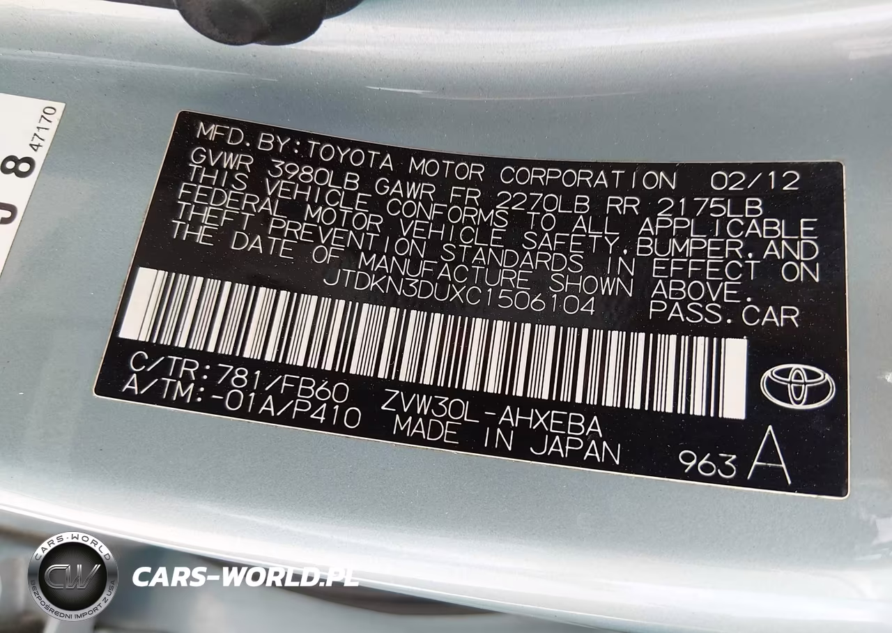 2012 Toyota Prius Three VIN:JTDKN3DUXC1506104 - 9