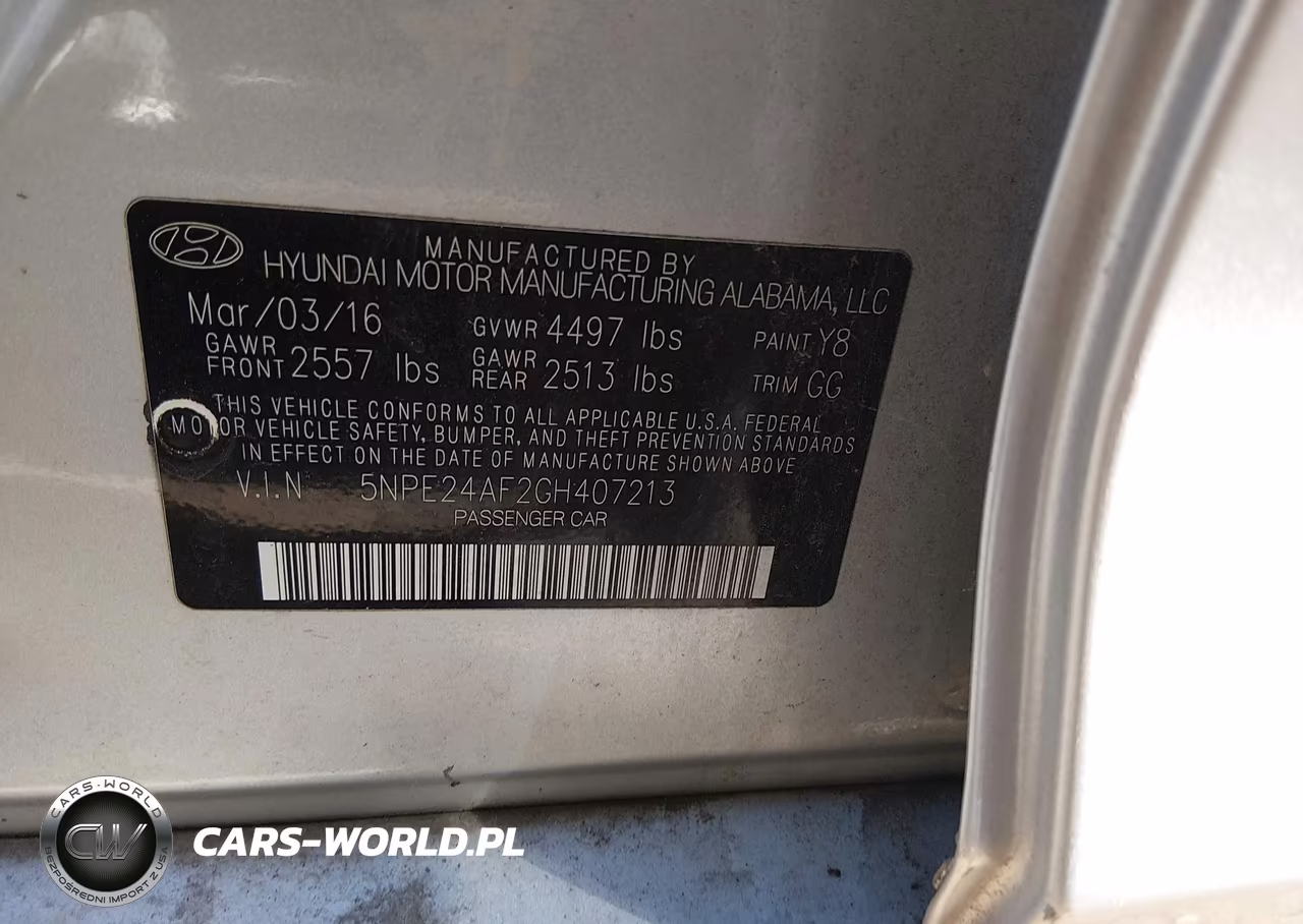 2016 Hyundai Sonata VIN:5NPE24AF2GH407213 - 9