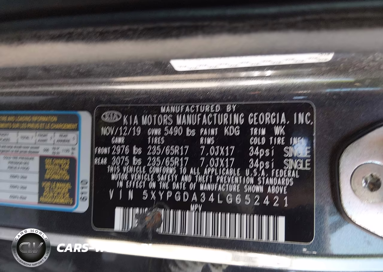 2020 Kia Sorento 2.4L Lx VIN:5XYPGDA34LG652421 - 9