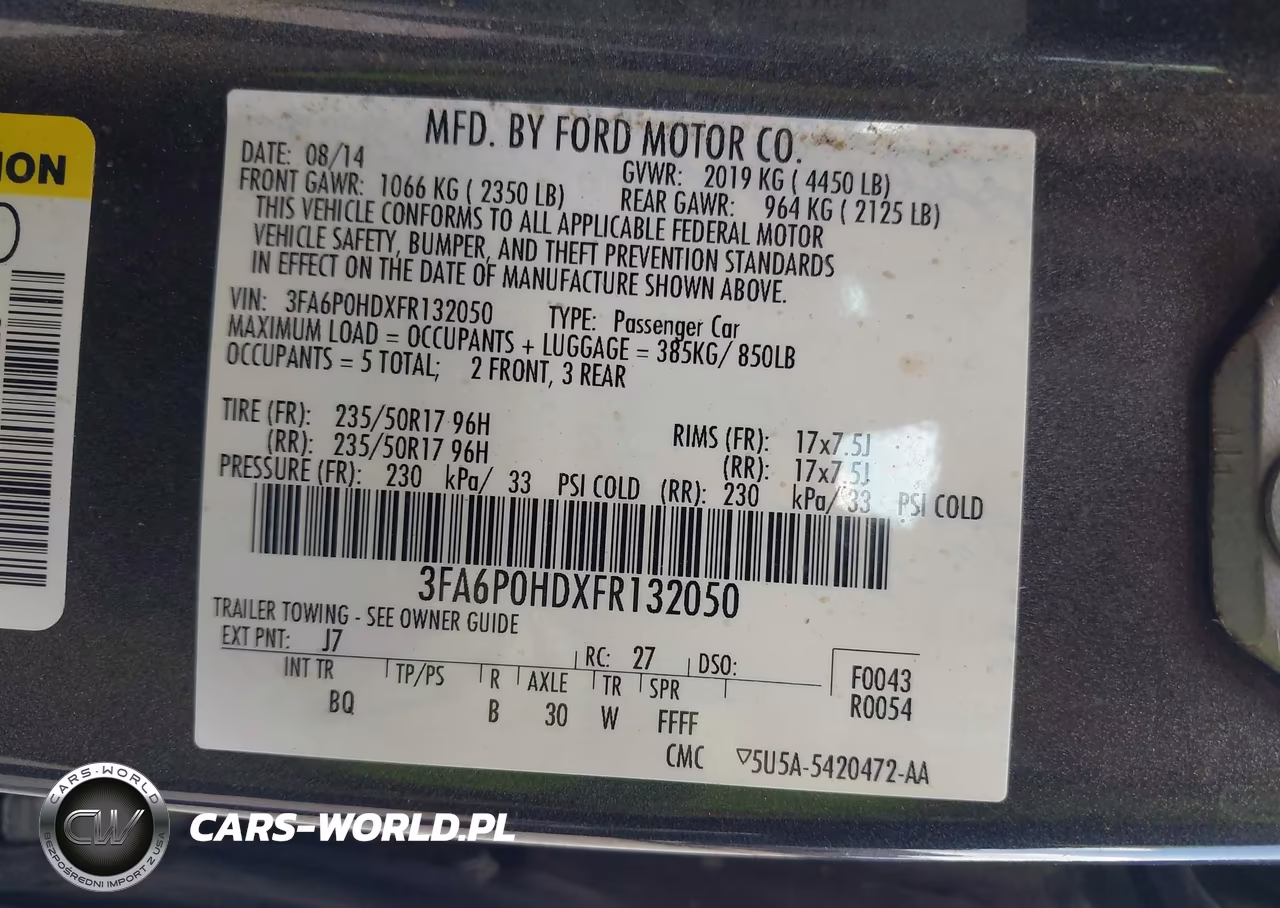 2015 Ford Fusion Se VIN:3FA6P0HDXFR132050 - 9