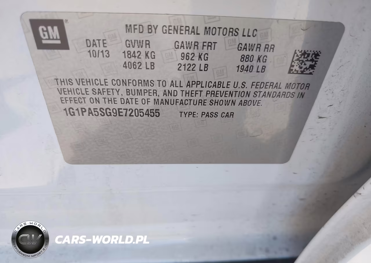 2014 Chevrolet Cruze Ls Auto VIN:1G1PA5SG9E7205455 - 9