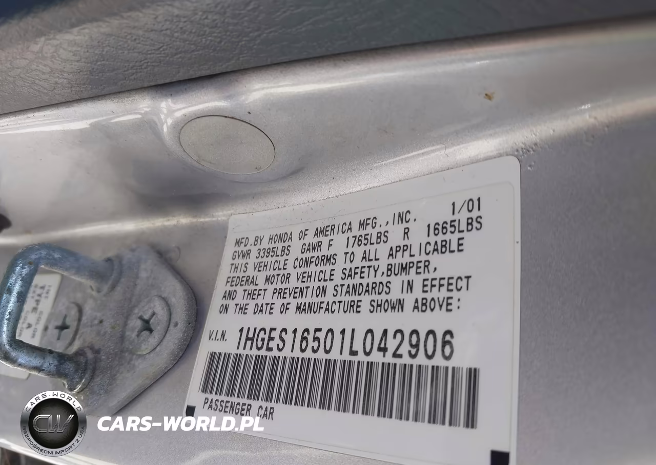 2001 Honda Civic Lx VIN:1HGES16501L042906 - 9