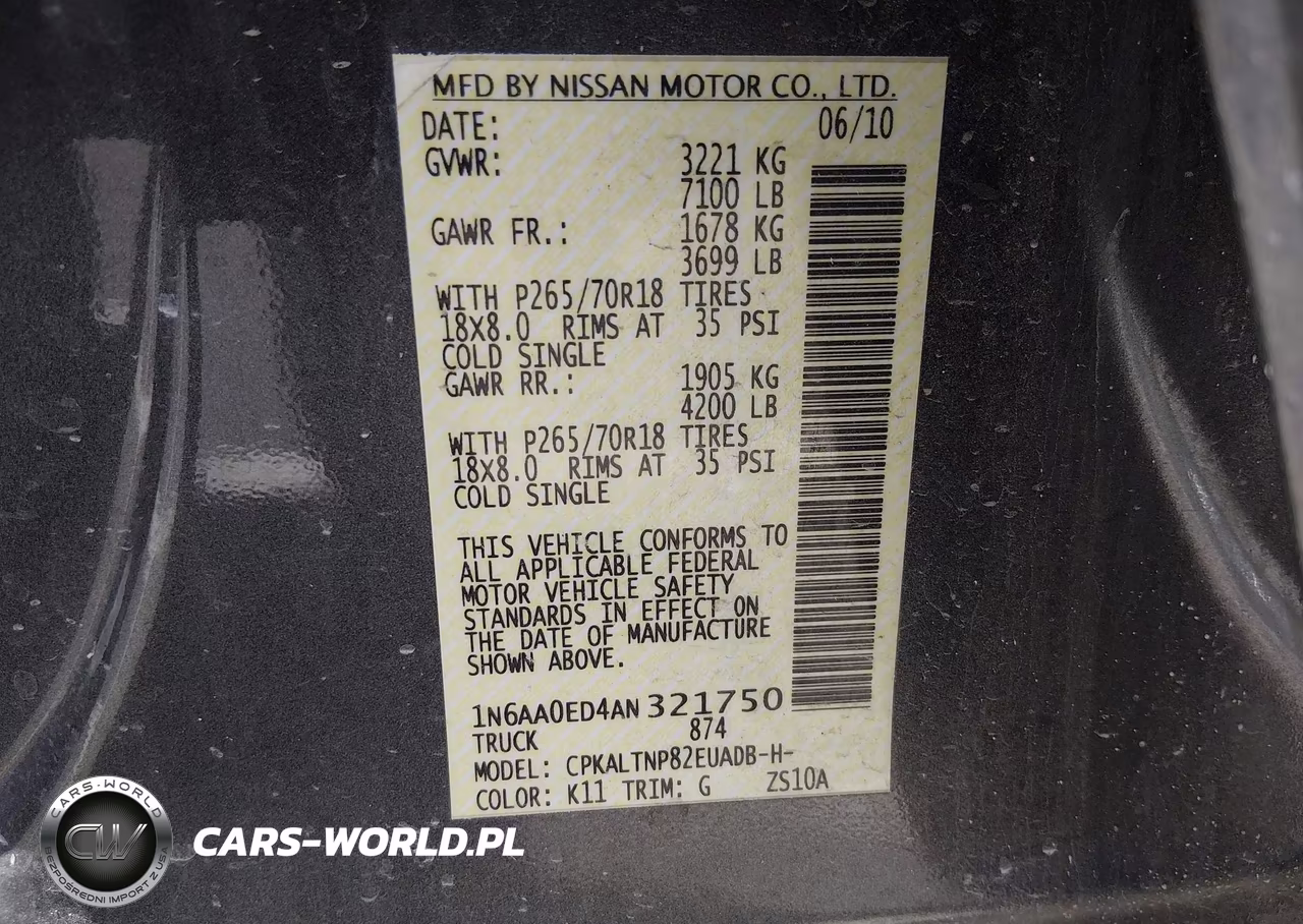 2010 Nissan Titan Se VIN:1N6AA0ED4AN321750 - 9