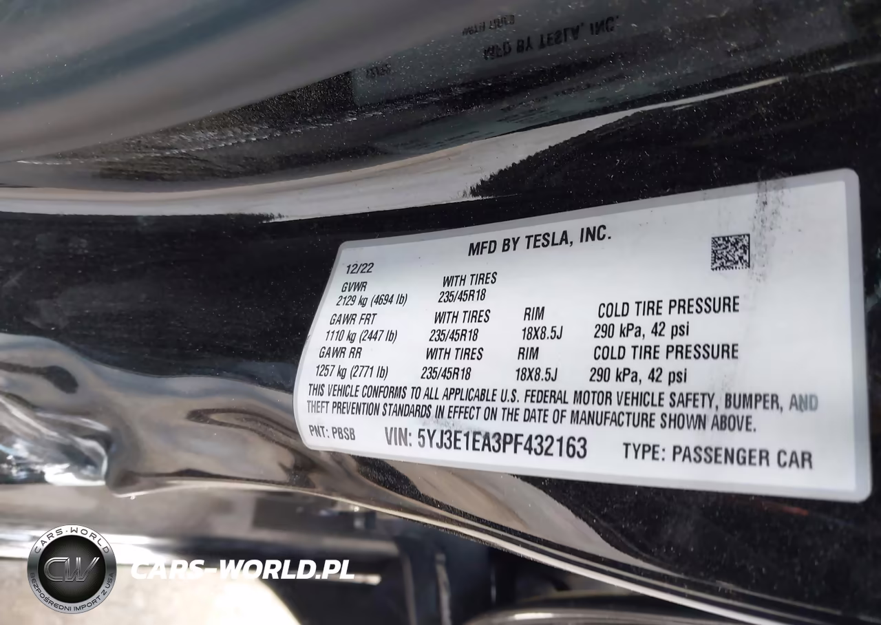 2023 Tesla Model 3 Rear-Wheel Drive VIN:5YJ3E1EA3PF432163 - 9