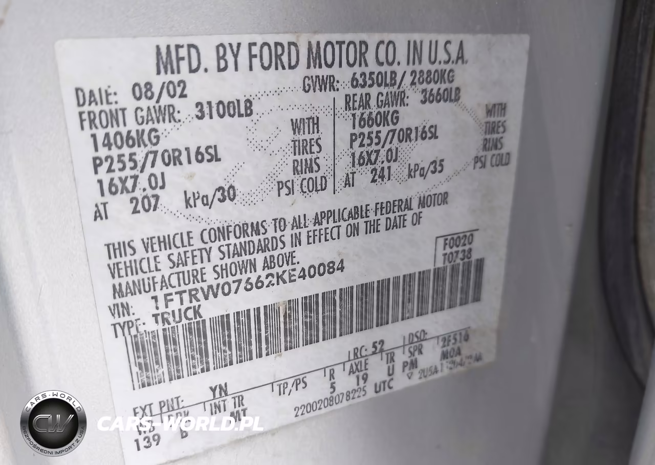 2002 Ford F-150 Lariat-Xlt VIN:1FTRW07662KE40084 - 9