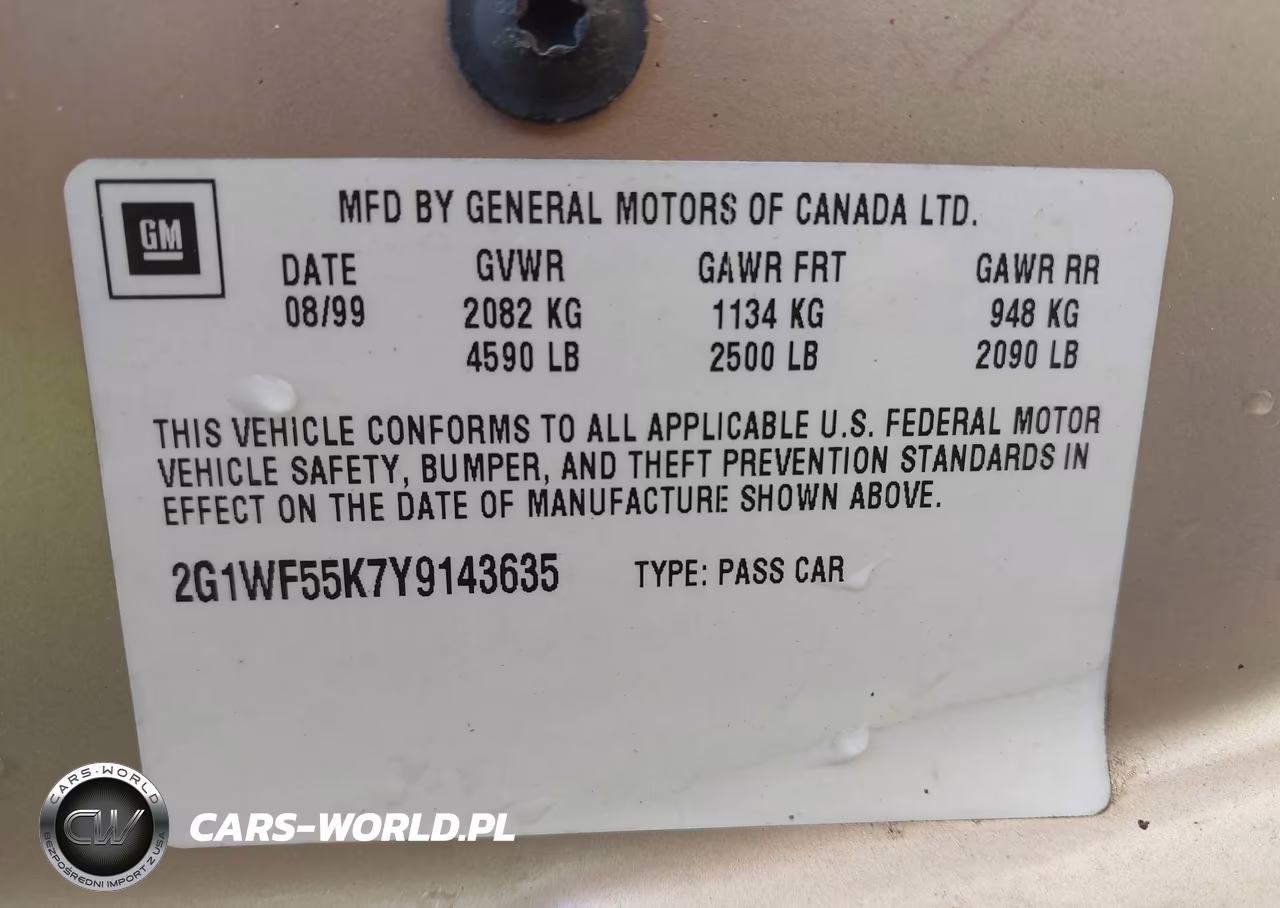 2000 Chevrolet Impala VIN:2G1WF55K7Y9143635 - 9