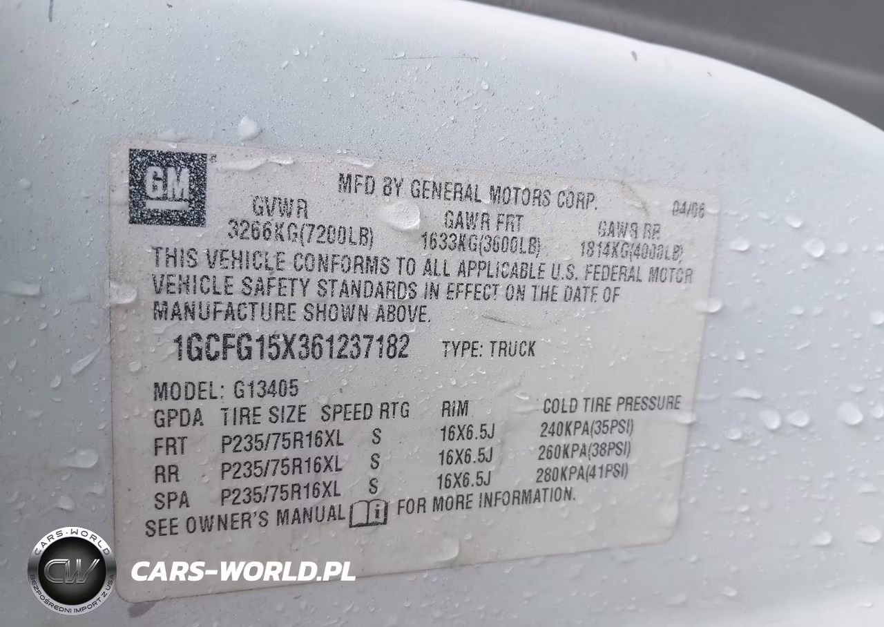 2006 Chevrolet Express Work Van VIN:1GCFG15X361237182 - 9