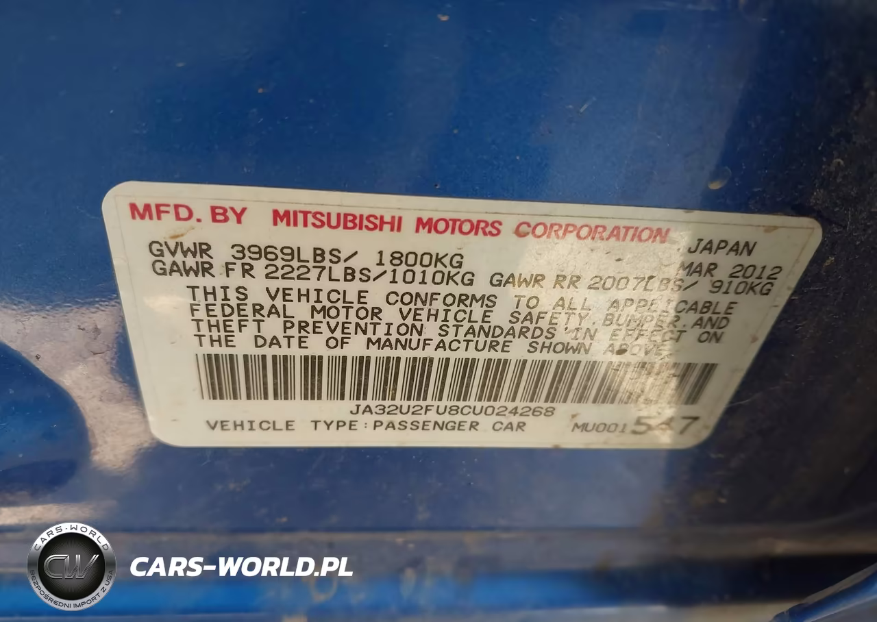 2012 Mitsubishi Lancer Es VIN:JA32U2FU8CU024268 - 9