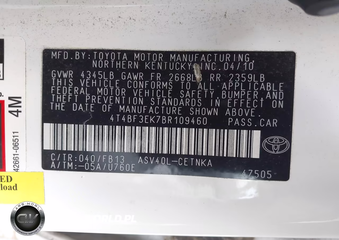 2011 Toyota Camry Le VIN:4T4BF3EK7BR109460 - 9