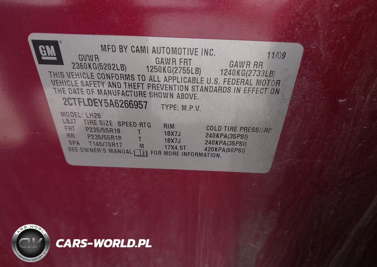 2010 GMC Terrain Sle-2 VIN:2CTFLDEY5A6266957 - 9