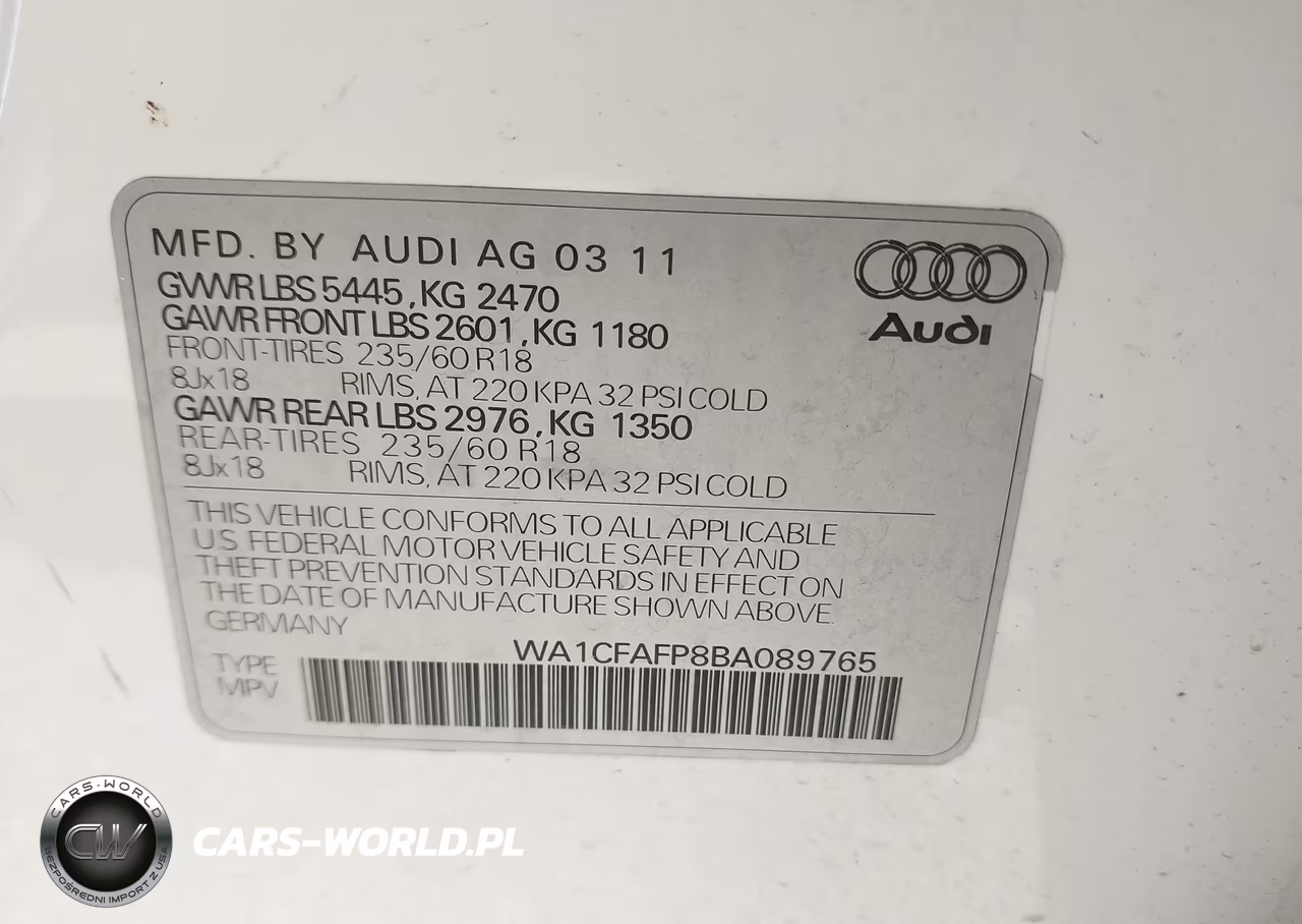2011 Audi Q5 2.0T Premium VIN:WA1CFAFP8BA089765 - 9