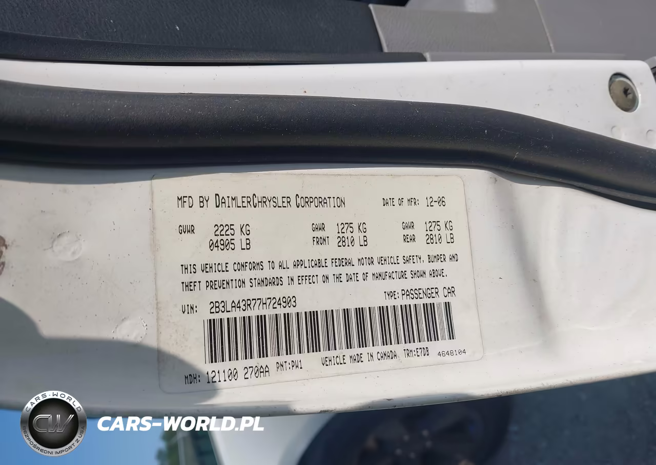 2007 Dodge Charger VIN:2B3LA43R77H724903 - 9