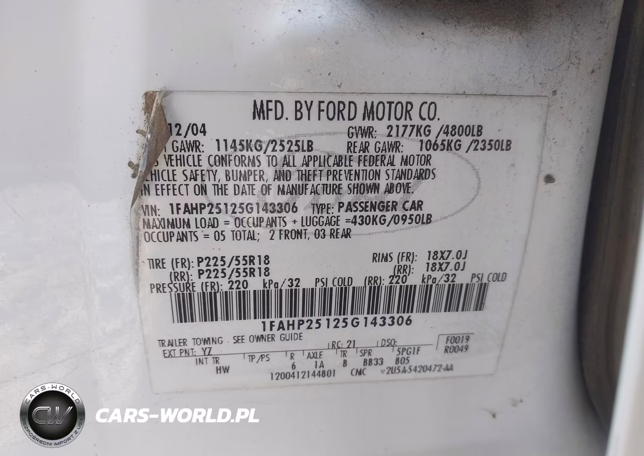 2005 Ford Five Hundred Limited VIN:1FAHP25125G143306 - 9