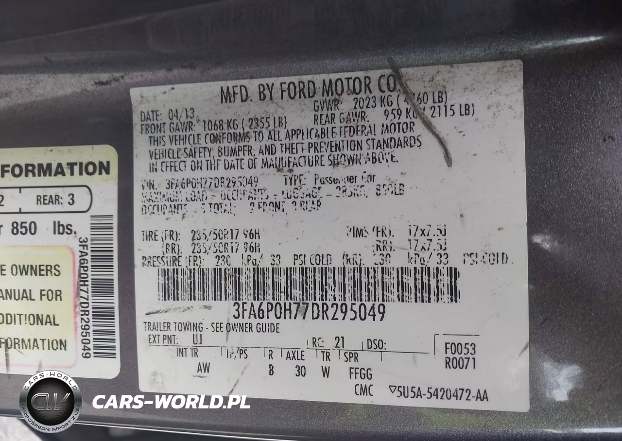 2013 Ford Fusion Se VIN:3FA6P0H77DR295049 - 9