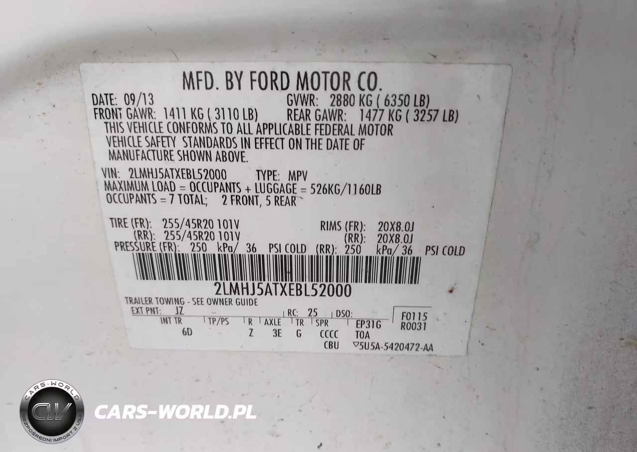 2014 Lincoln Mkt Ecoboost VIN:2LMHJ5ATXEBL52000 - 9