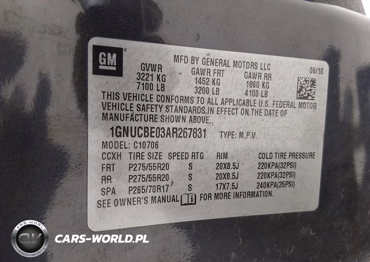2010 Chevrolet Tahoe Lt VIN:1GNUCBE03AR267831 - 9