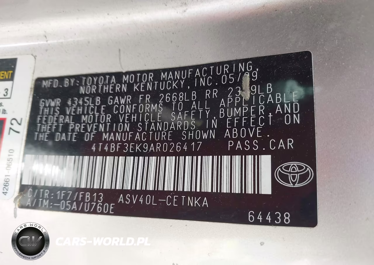 2010 Toyota Camry Le VIN:4T4BF3EK9AR026417 - 9