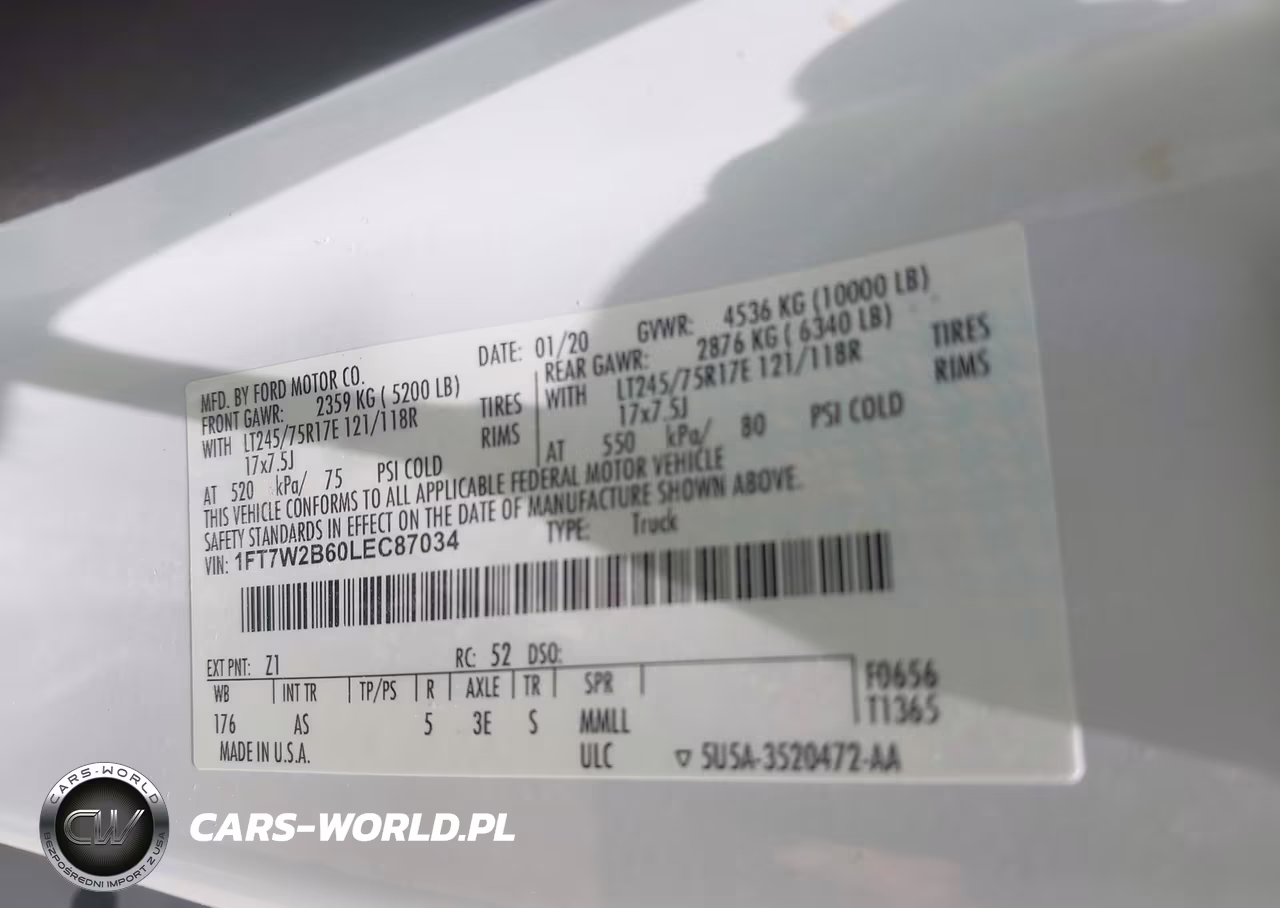 2020 Ford F-250 Xl VIN:1FT7W2B60LEC87034 - 8