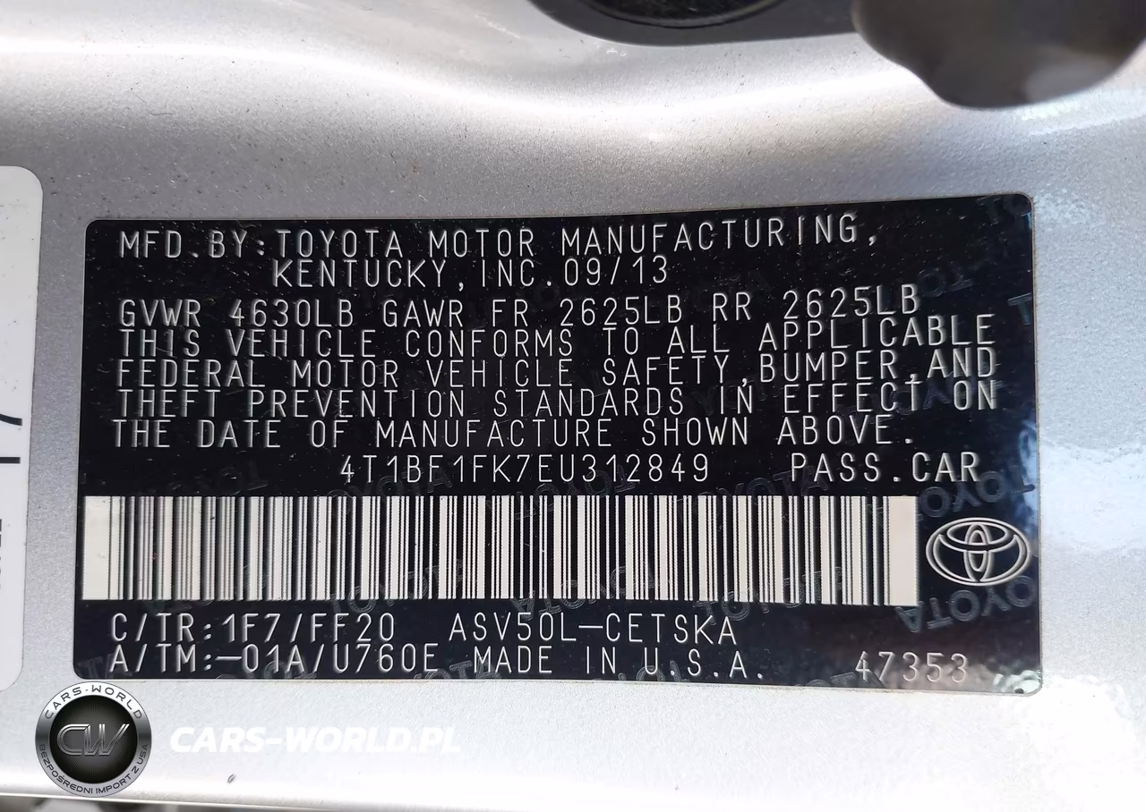 2014 Toyota Camry Se VIN:4T1BF1FK7EU312849 - 9