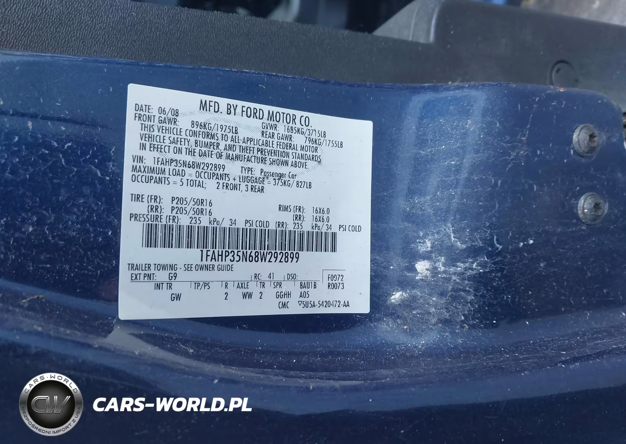 2008 Ford Focus Se-Ses VIN:1FAHP35N68W292899 - 9