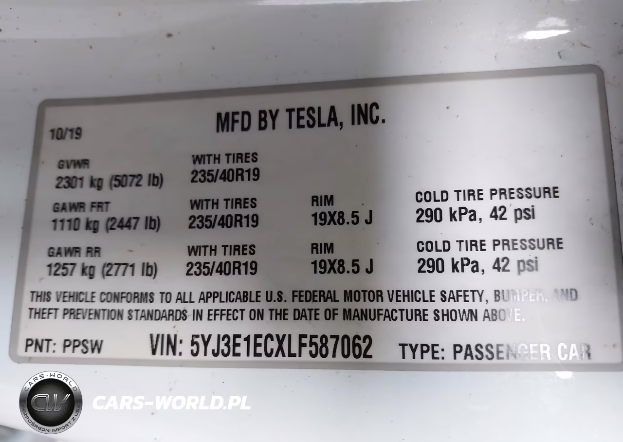 2020 Tesla Model 3 Performance Dual Motor All-Wheel Drive VIN:5YJ3E1ECXLF587062 - 9