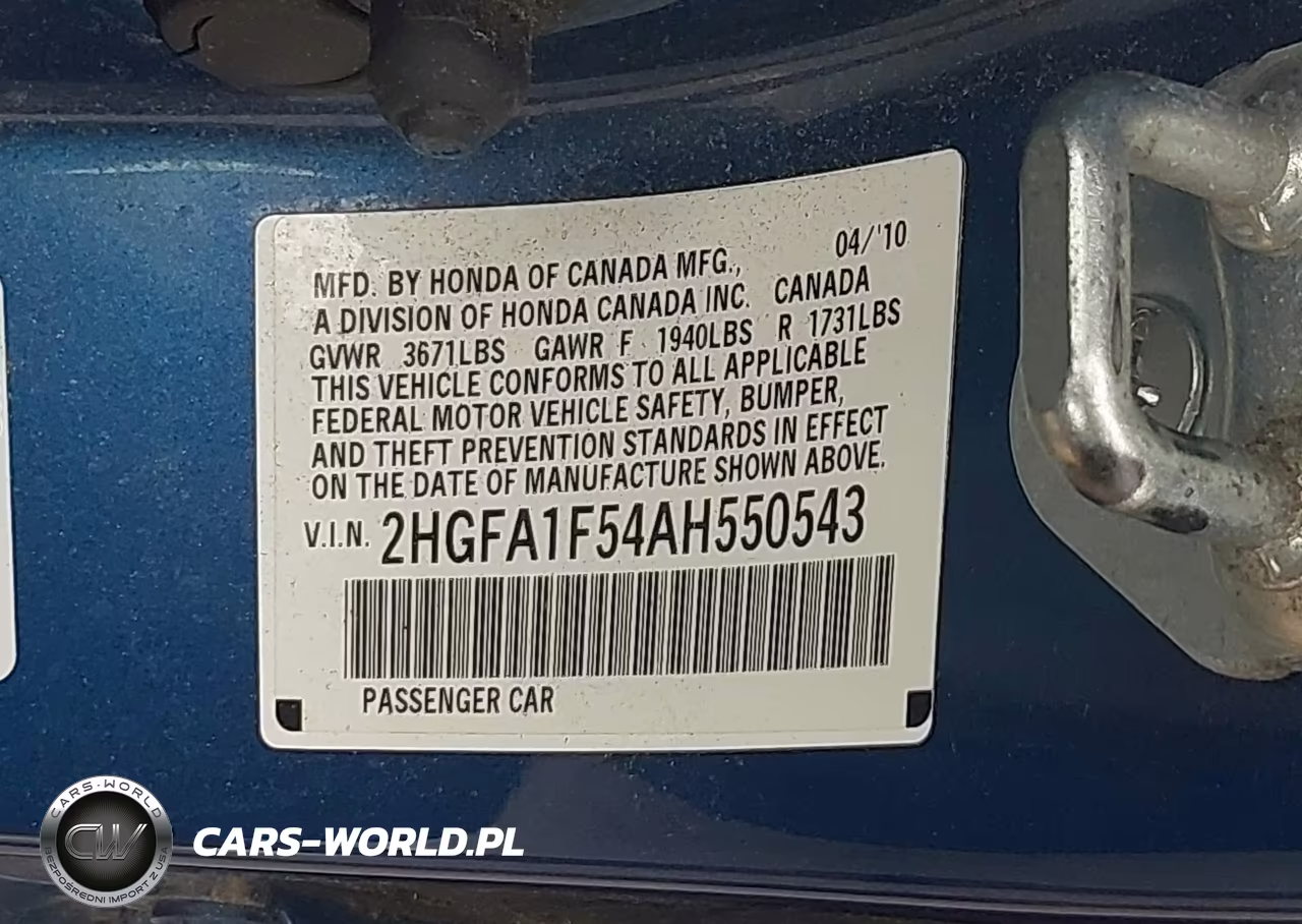 2010 Honda Civic Lx VIN:2HGFA1F54AH550543 - 9