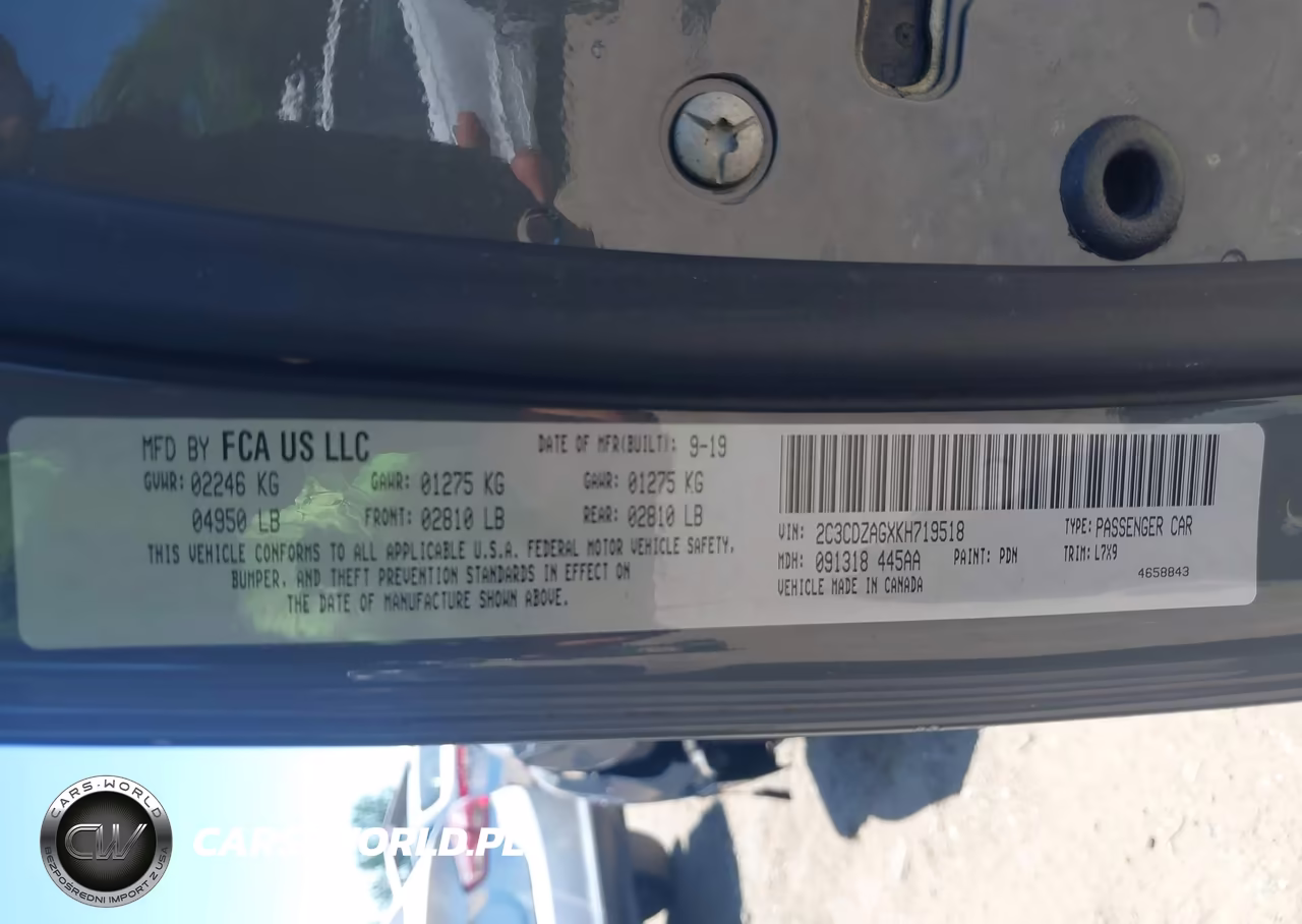 2019 Dodge Challenger Sxt VIN:2C3CDZAGXKH719518 - 9