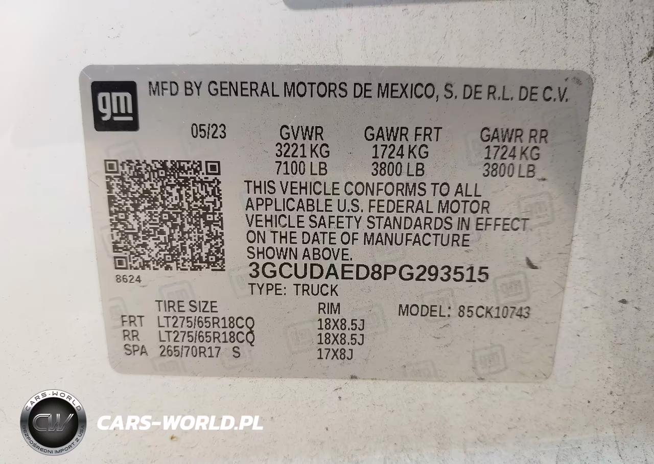 2023 Chevrolet Silverado 1500 4Wd Standard Bed Wt VIN:3GCUDAED8PG293515 - 9