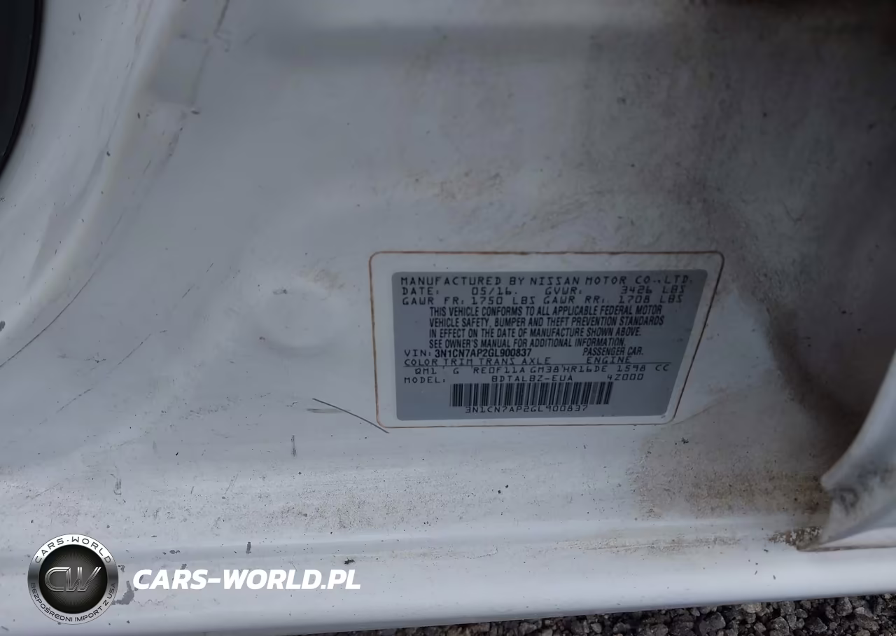 2016 Nissan Versa 1.6 S-1.6 S+-1.6 Sl-1.6 Sv VIN:3N1CN7AP2GL900837 - 9