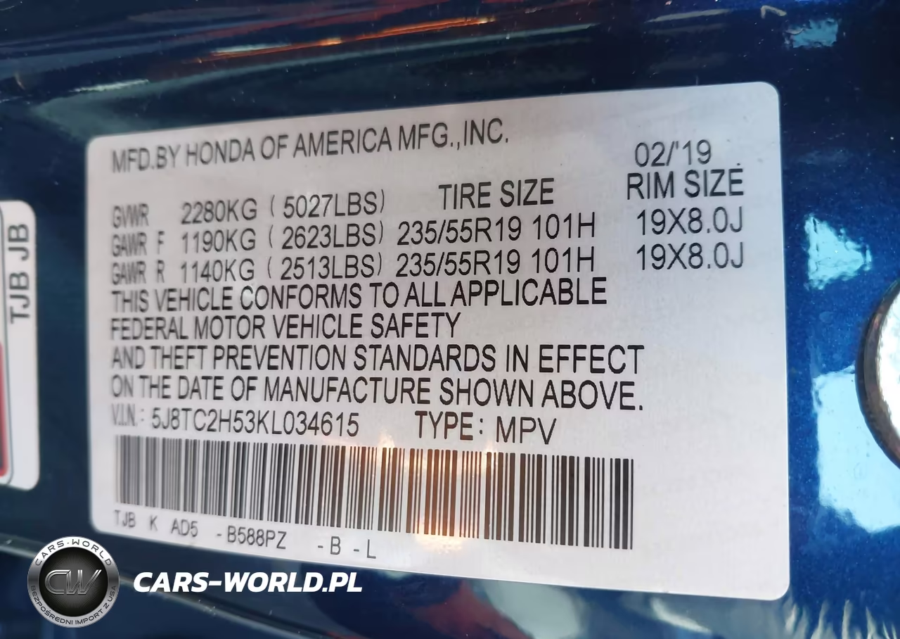 2019 Acura Rdx Technology Package VIN:5J8TC2H53KL034615 - 9