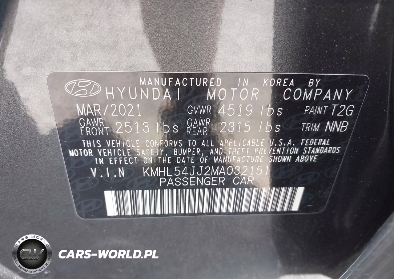 2021 Hyundai Sonata Limited VIN:KMHL54JJ2MA032151 - 9