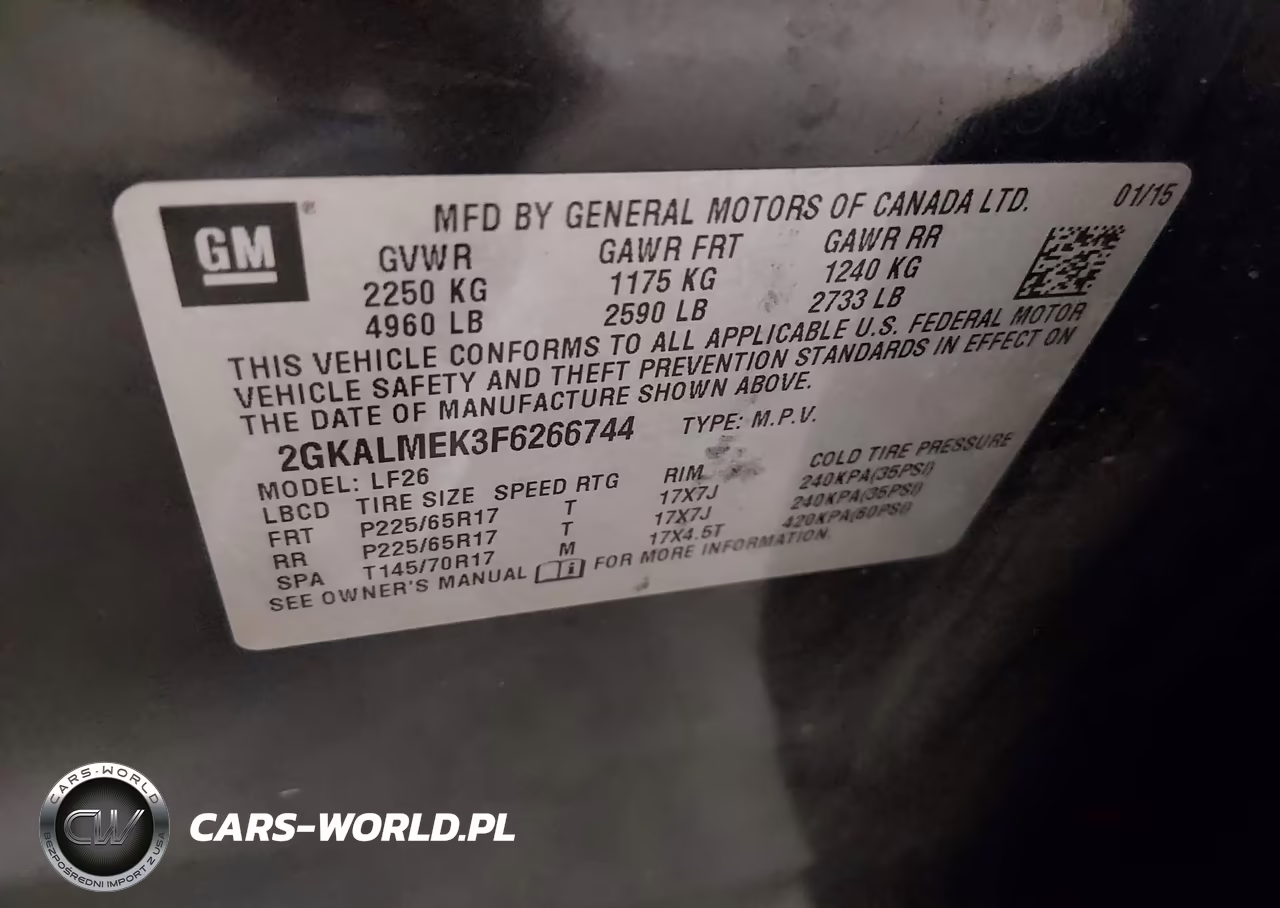 2015 GMC Terrain Sle-1 VIN:2GKALMEK3F6266744 - 9