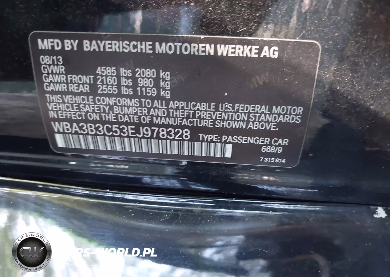 2014 BMW 328I xDrive VIN:WBA3B3C53EJ978328 - 9
