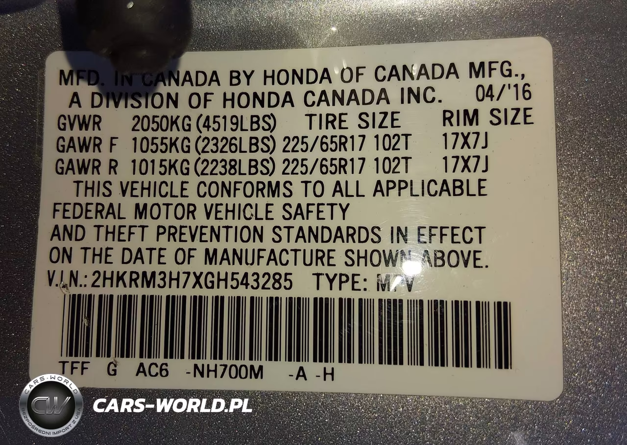 2016 Honda Cr-V Ex-L VIN:2HKRM3H7XGH543285 - 9