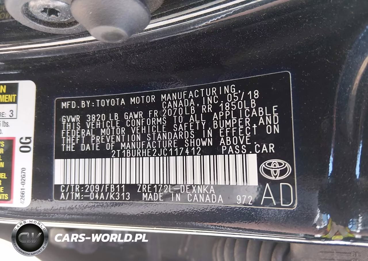 2018 Toyota Corolla Le VIN:2T1BURHE2JC117412 - 9