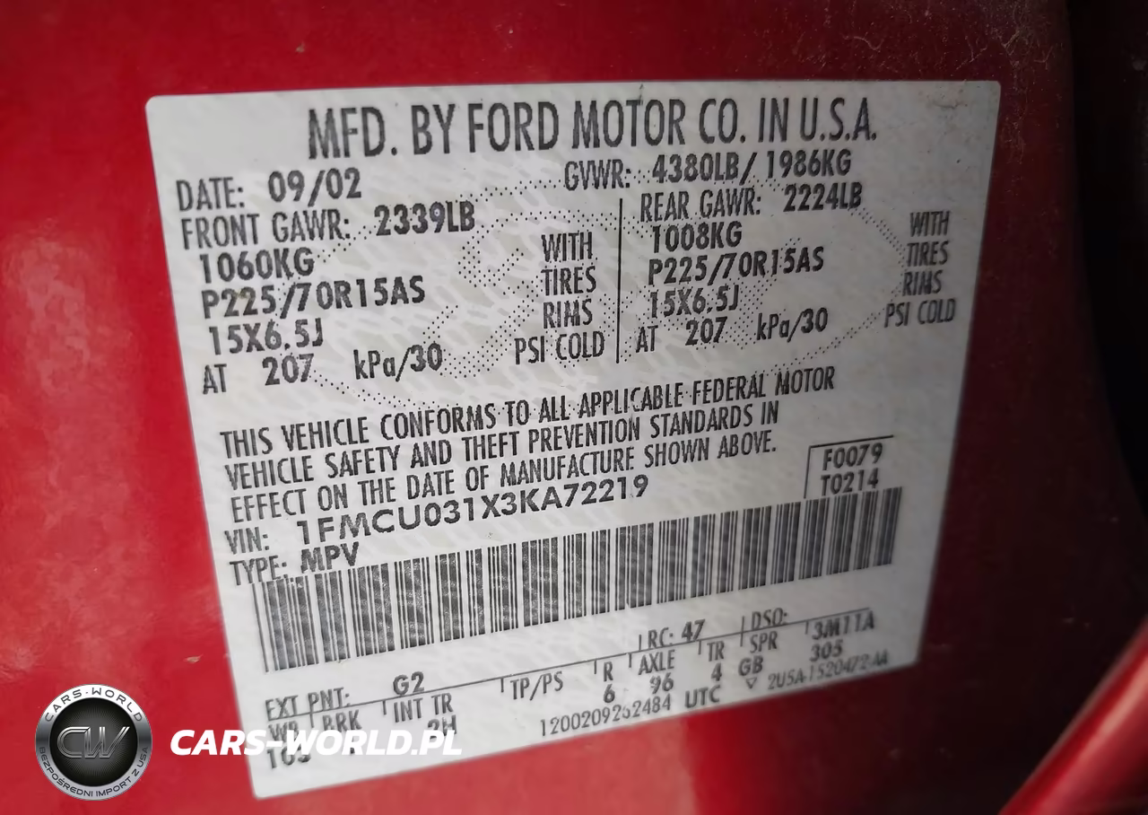 2003 Ford Escape Xlt VIN:1FMCU031X3KA72219 - 9