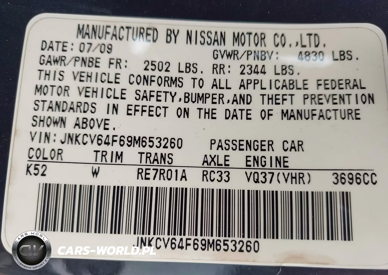 2009 Infiniti G37X VIN:JNKCV64F69M653260 - 9