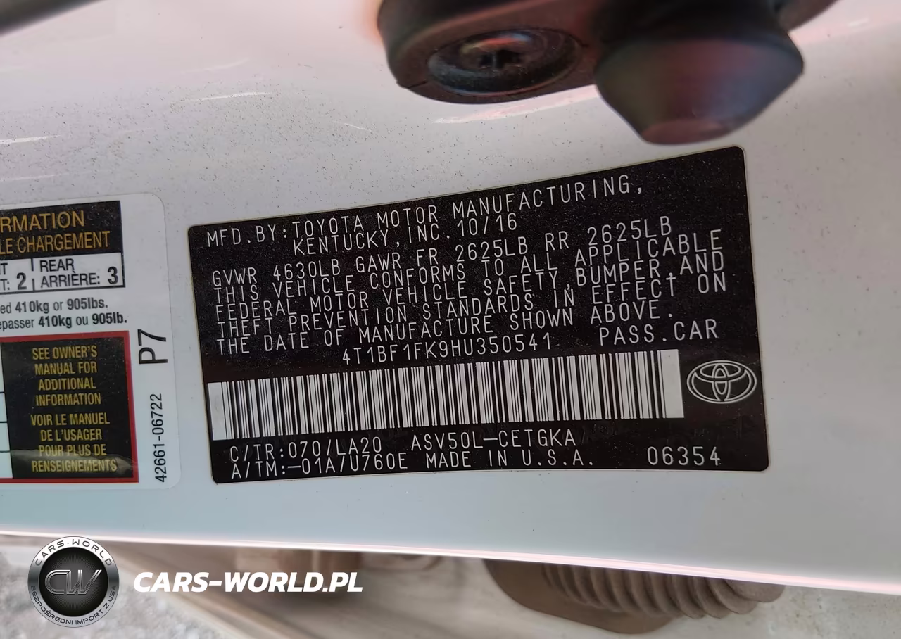 2017 Toyota Camry Xle VIN:4T1BF1FK9HU350541 - 9