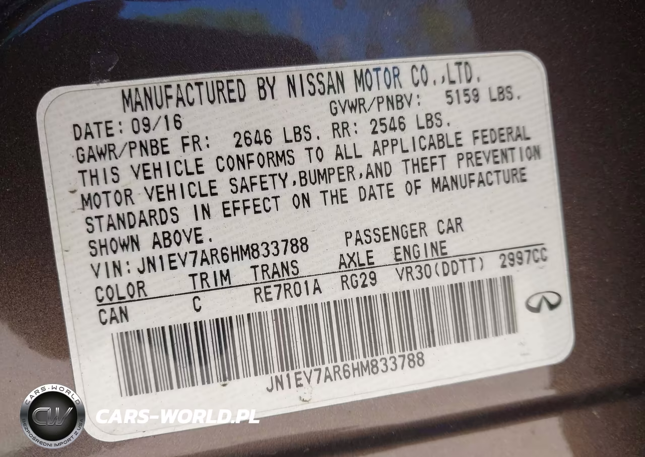 2017 Infiniti Q50 3.0T Premium VIN:JN1EV7AR6HM833788 - 9