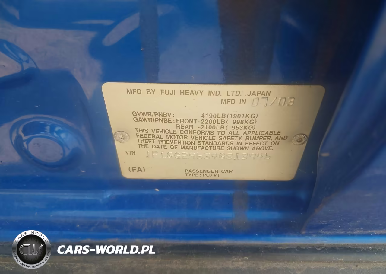 2004 Subaru Impreza Wrx VIN:JF1GG29634G813946 - 9
