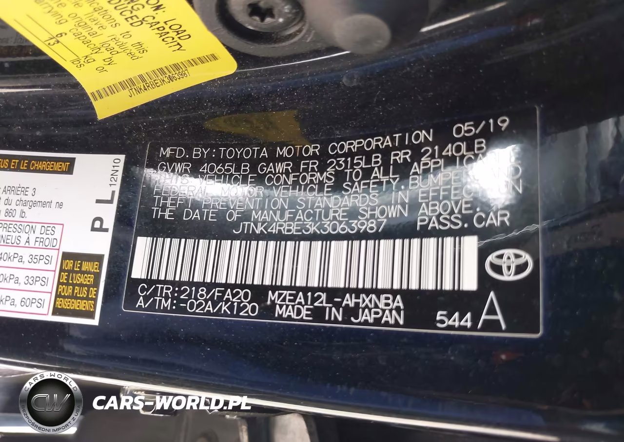 2019 Toyota Corolla Se VIN:JTNK4RBE3K3063987 - 9
