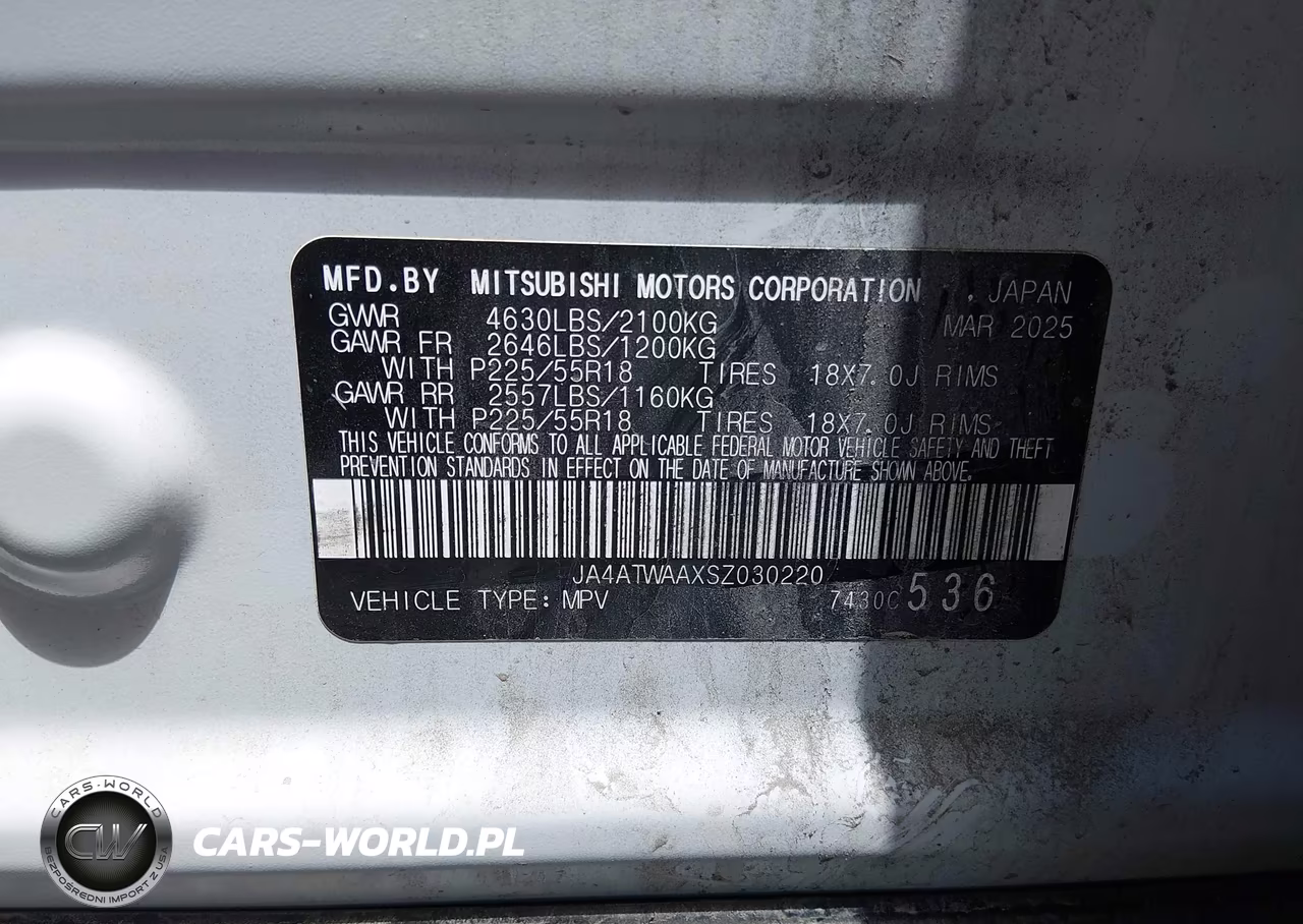2025 Mitsubishi Eclipse Cross Black Edition S-Awc VIN:JA4ATWAAXSZ030220 - 9